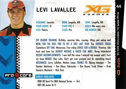 2004 Pro Core Sports X Games #44 Levi Lavallee Back